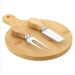 HST70420 Regala Mini Bamboo Cheese Board Knife Set With Custom Imprint